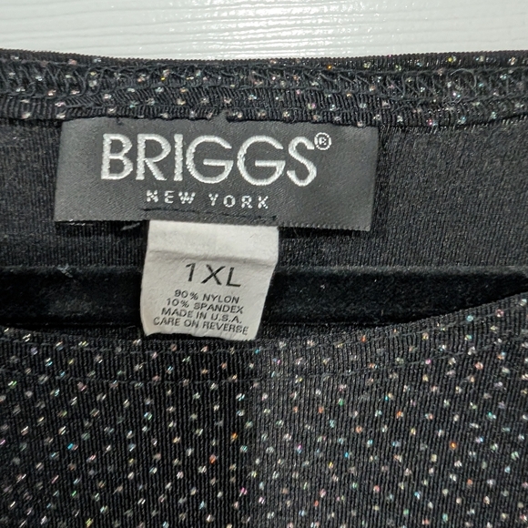 Vintage Briggs New York Black with Metallic Dots Top in Size 1X - Picture 2 of 8